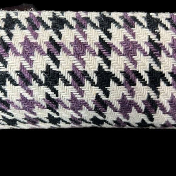 Apt. 9 Purple White Black Houndstooth Knit Shoulder Bag Chain Faux Leather Strap - Picture 2 of 16